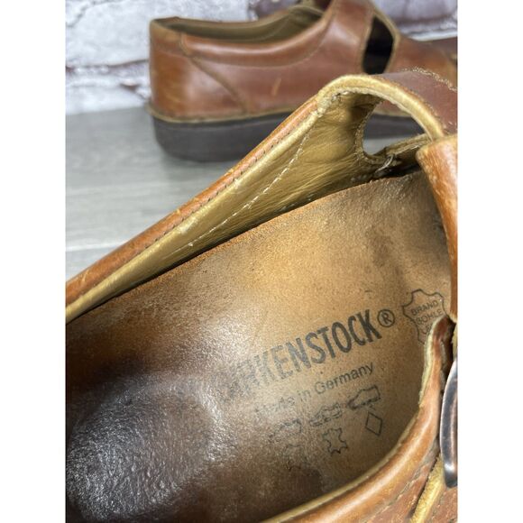 Birkenstock Clog Brown Leather Buckle Strap Clogs Shoes Women Sz 38EU/7.5M US M5 - Picture 11 of 16